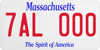 MA license plate 7AL000
