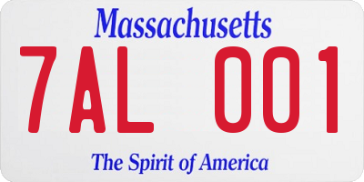 MA license plate 7AL001