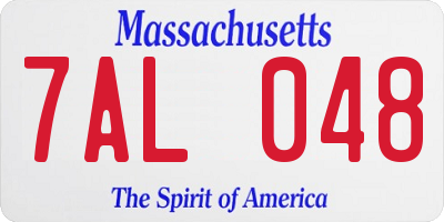 MA license plate 7AL048