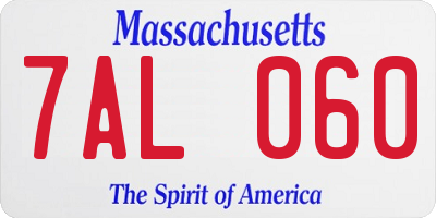 MA license plate 7AL060