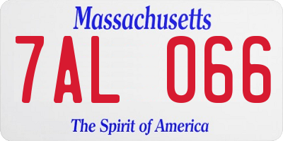 MA license plate 7AL066