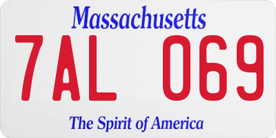 MA license plate 7AL069