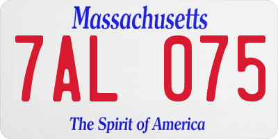 MA license plate 7AL075