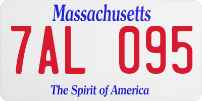 MA license plate 7AL095