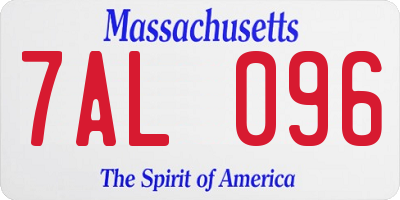MA license plate 7AL096