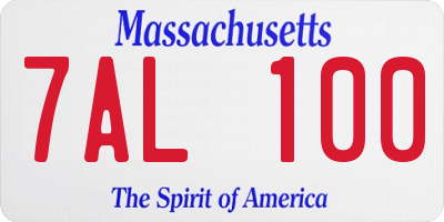 MA license plate 7AL100