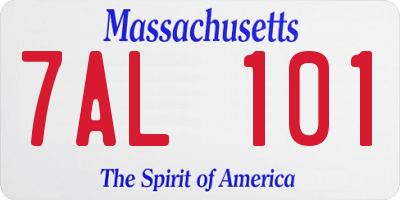 MA license plate 7AL101