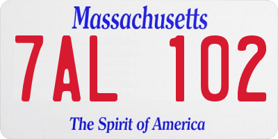 MA license plate 7AL102
