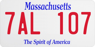 MA license plate 7AL107