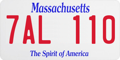 MA license plate 7AL110