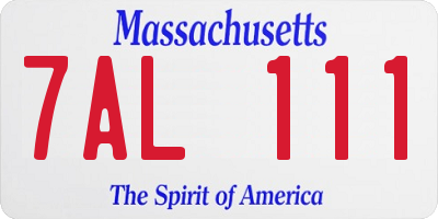 MA license plate 7AL111