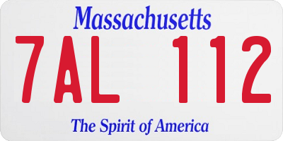 MA license plate 7AL112