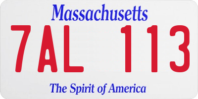 MA license plate 7AL113