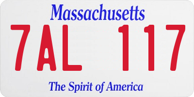 MA license plate 7AL117