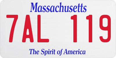 MA license plate 7AL119