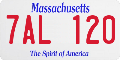MA license plate 7AL120