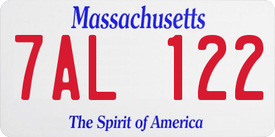 MA license plate 7AL122