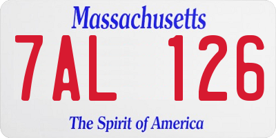 MA license plate 7AL126