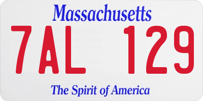 MA license plate 7AL129