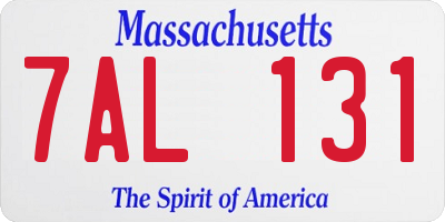 MA license plate 7AL131