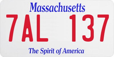 MA license plate 7AL137