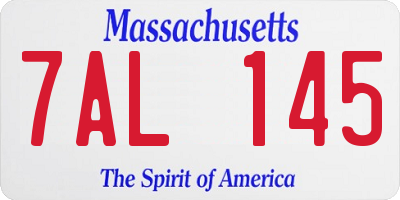 MA license plate 7AL145