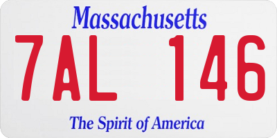 MA license plate 7AL146