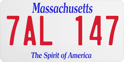 MA license plate 7AL147