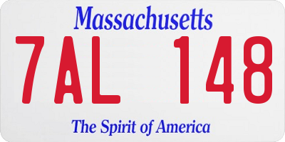 MA license plate 7AL148