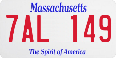 MA license plate 7AL149