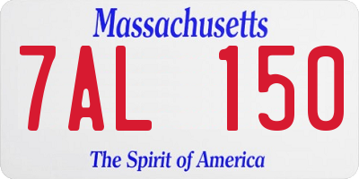 MA license plate 7AL150