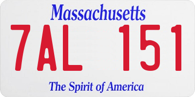 MA license plate 7AL151