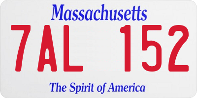MA license plate 7AL152