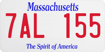 MA license plate 7AL155