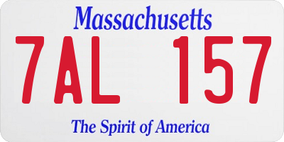 MA license plate 7AL157