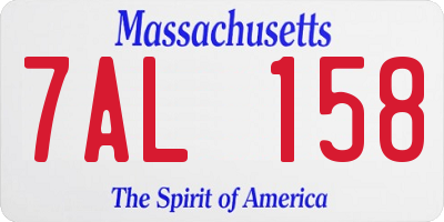 MA license plate 7AL158