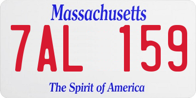 MA license plate 7AL159