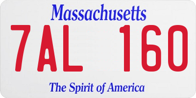 MA license plate 7AL160