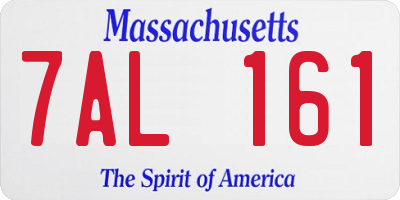 MA license plate 7AL161