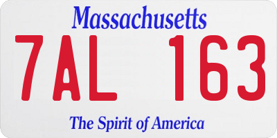 MA license plate 7AL163