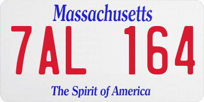 MA license plate 7AL164