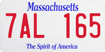 MA license plate 7AL165