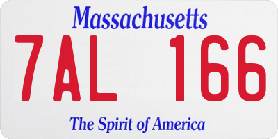 MA license plate 7AL166