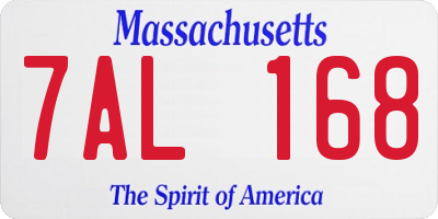 MA license plate 7AL168
