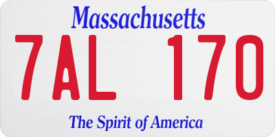 MA license plate 7AL170