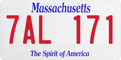 MA license plate 7AL171