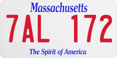 MA license plate 7AL172