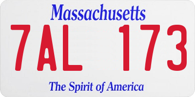 MA license plate 7AL173