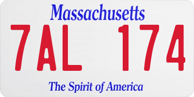 MA license plate 7AL174