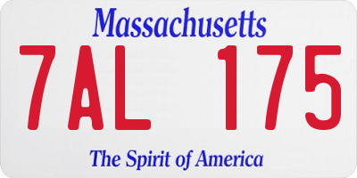 MA license plate 7AL175
